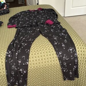 Serra Black and Pink Pajama Set